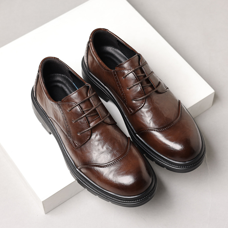 Men'S Formal Office Wear Shoes - メンズレザーシューズ、カジュアルビジネスに最適、多用途で快適な英国風ビジネスフォーマルウェア、オフィスプロフェッショナルドレスシューズ