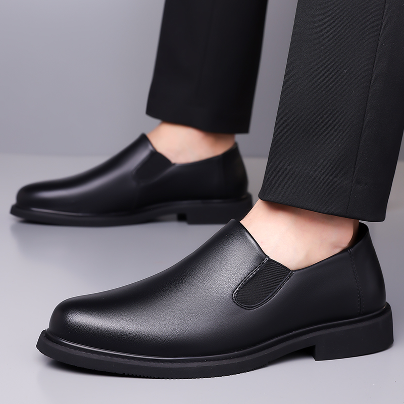 Men'S Formal Office Wear Shoes - 厚底オフィスフォーマルシューズ男性カジュアル革靴男性耐摩耗性滑り止めラウンドトゥローファービジネスドレス靴