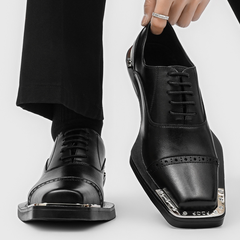 Men Formal Wear Look - メンズレザーシューズ - ブリティッシュスタイルフォーマルウェア - 丈夫なヒール -