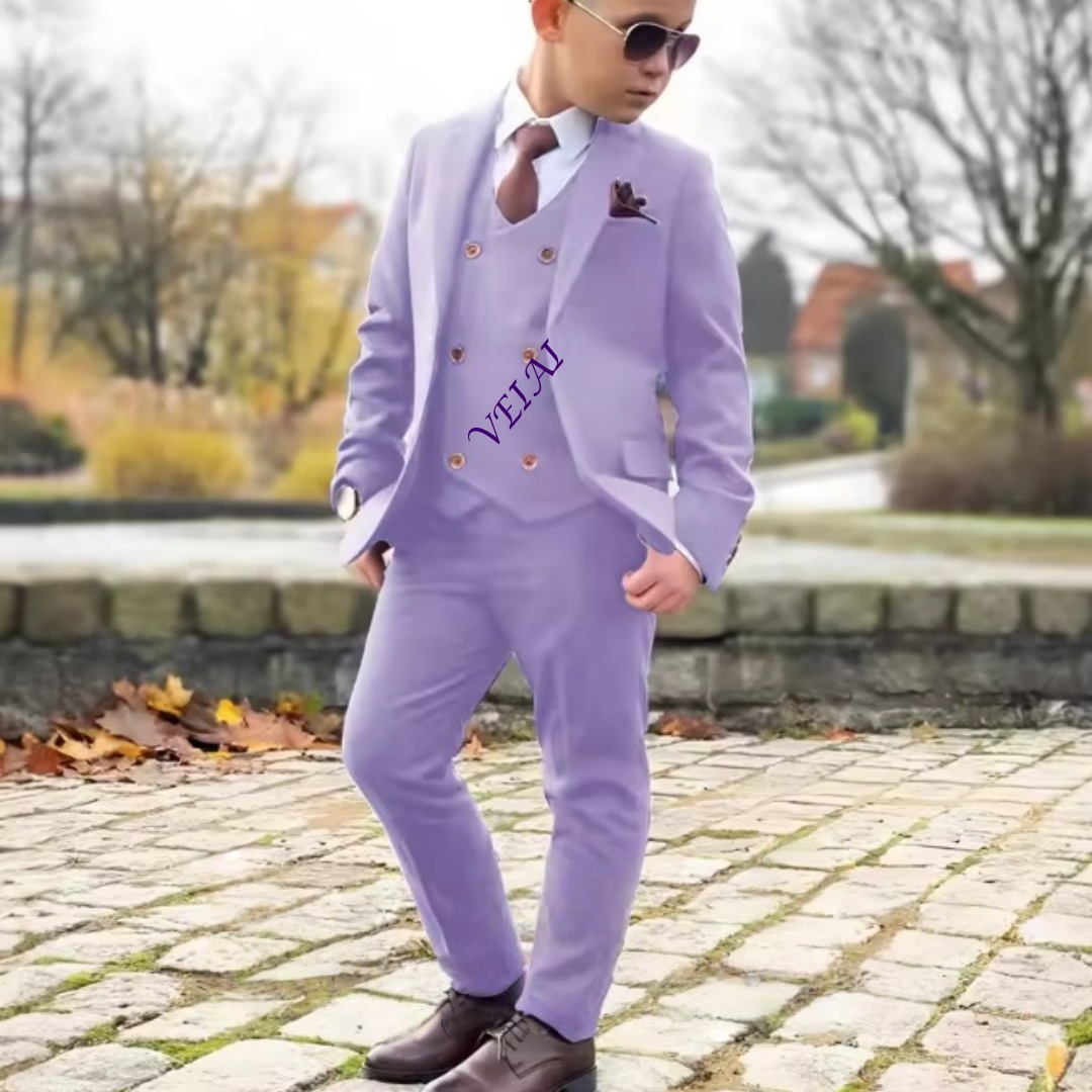 Mens Formal - 男の子用3ピースフォーマルスーツセット、カスタマイズ可能なウェディングタキシード、ブレザー、パンツ、ベスト付き、2歳から16歳のお子様向け