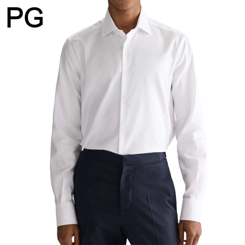 Men Formal Office Wear Shirts - PG メンズ フォーマル ドレスシャツ ソリッドカラー 長袖