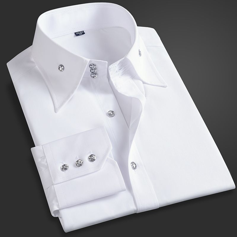 Men Formal Office Wear Shirts - 春秋メンズエグゼクティブシャツ韓国フィット、パーマネントプレスフォーマルオフィスウェア、通気性のある薄い長袖ビジネスカジュアル