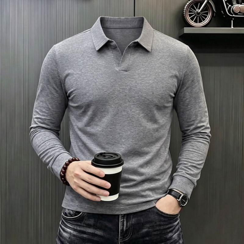 Mens Formal - メンズビジネスカジュアル長袖Tシャツ春秋快適通気性作業服トップフォーマルな機会に最適ポロシャツ男性用