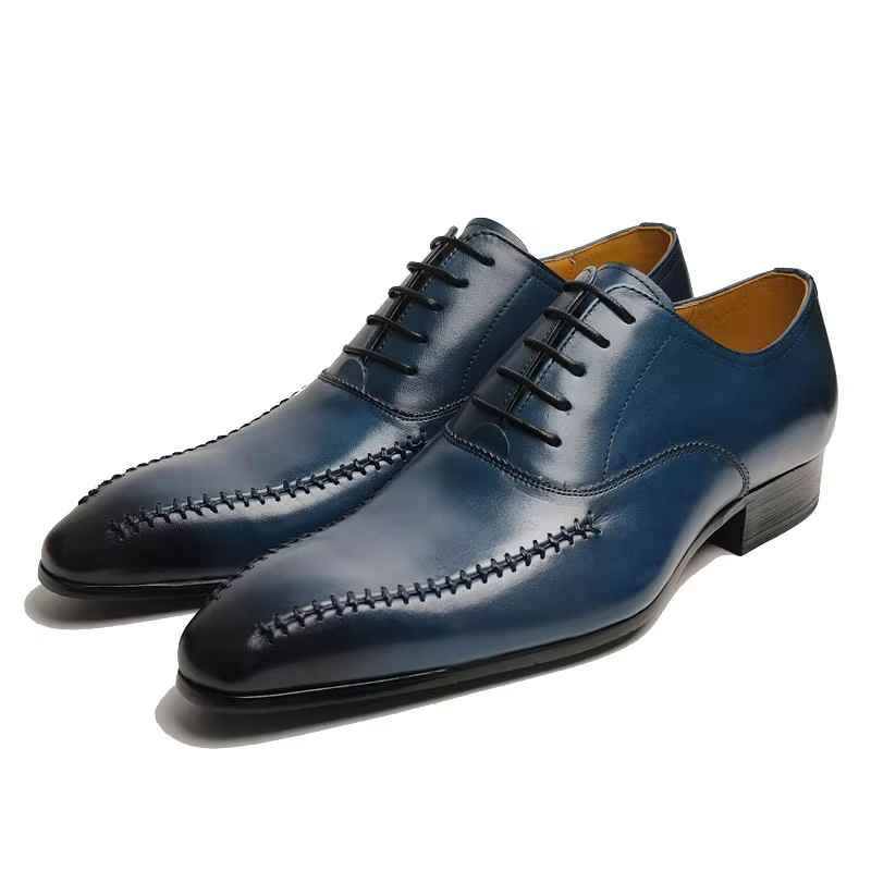 Men'S Formal Office Wear Shoes - 高級メンズ本革ドレスシューズ、ポインテッドトゥ、手縫い、ファッショナブルなデザイン、オックスフォード、男性用オフィスフォーマルウェア