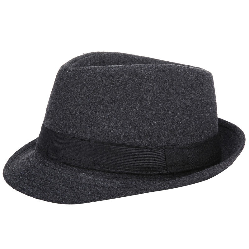 Men'S Vintage Formal Wear - メンズ秋冬ウールフェドーラハット、暖かい防風ヴィンテージトリルビーキャップ、お父さんへの理想的なギフト、日常のアウトドアウェアに最適
