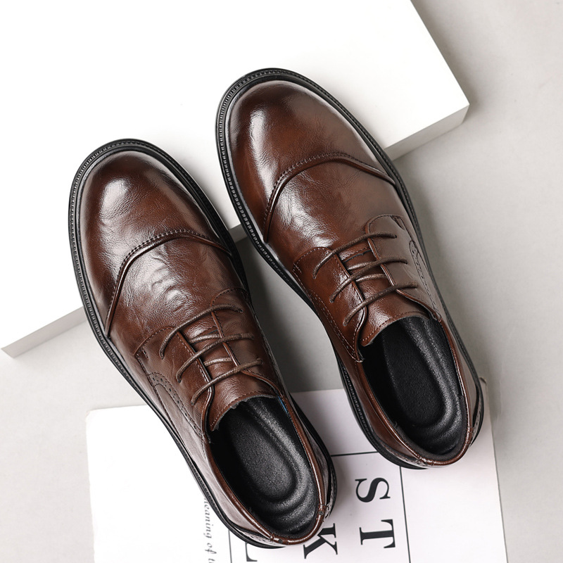 メンズレザーシューズ、カジュアルビジネスに最適、多用途で快適 - Men'S Formal Office Wear Shoes のレビューと価格