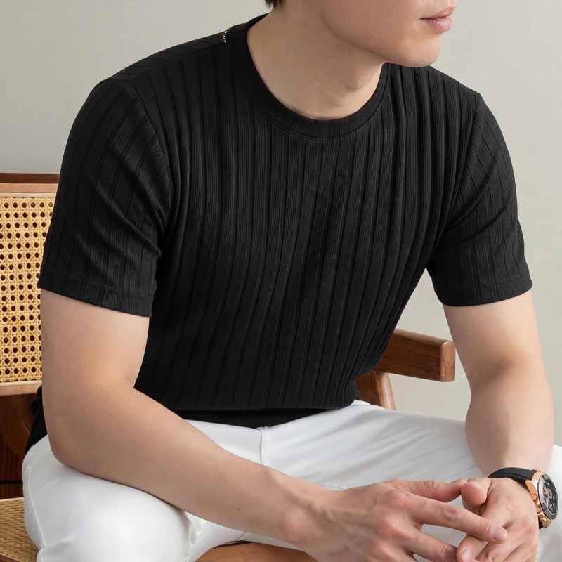 ビジネスカジュアル リブ編みTシャツ メンズ 半袖 ソフトな - Men'S Formal Wear Accessories のレビューと価格