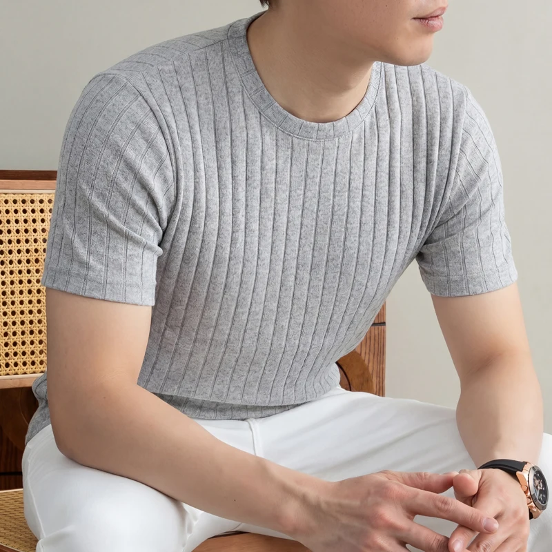 ビジネスカジュアル リブ編みTシャツ メンズ 半袖 ソフトな - Men'S Formal Wear Accessories のレビューと価格
