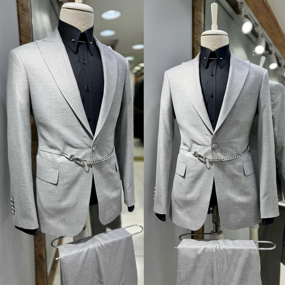 カジュアルメンズスーツ 3 ピースジャケットパンツピークドラ - Men'S Formal Wear No Suit のレビューと価格