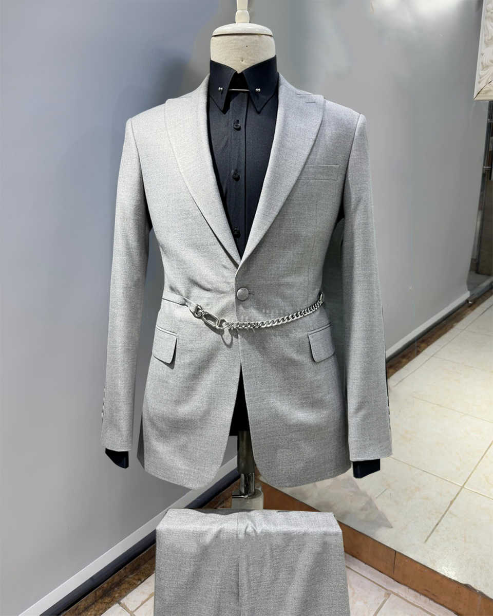 カジュアルメンズスーツ 3 ピースジャケットパンツピークドラ - Men'S Formal Wear No Suit のレビューと価格