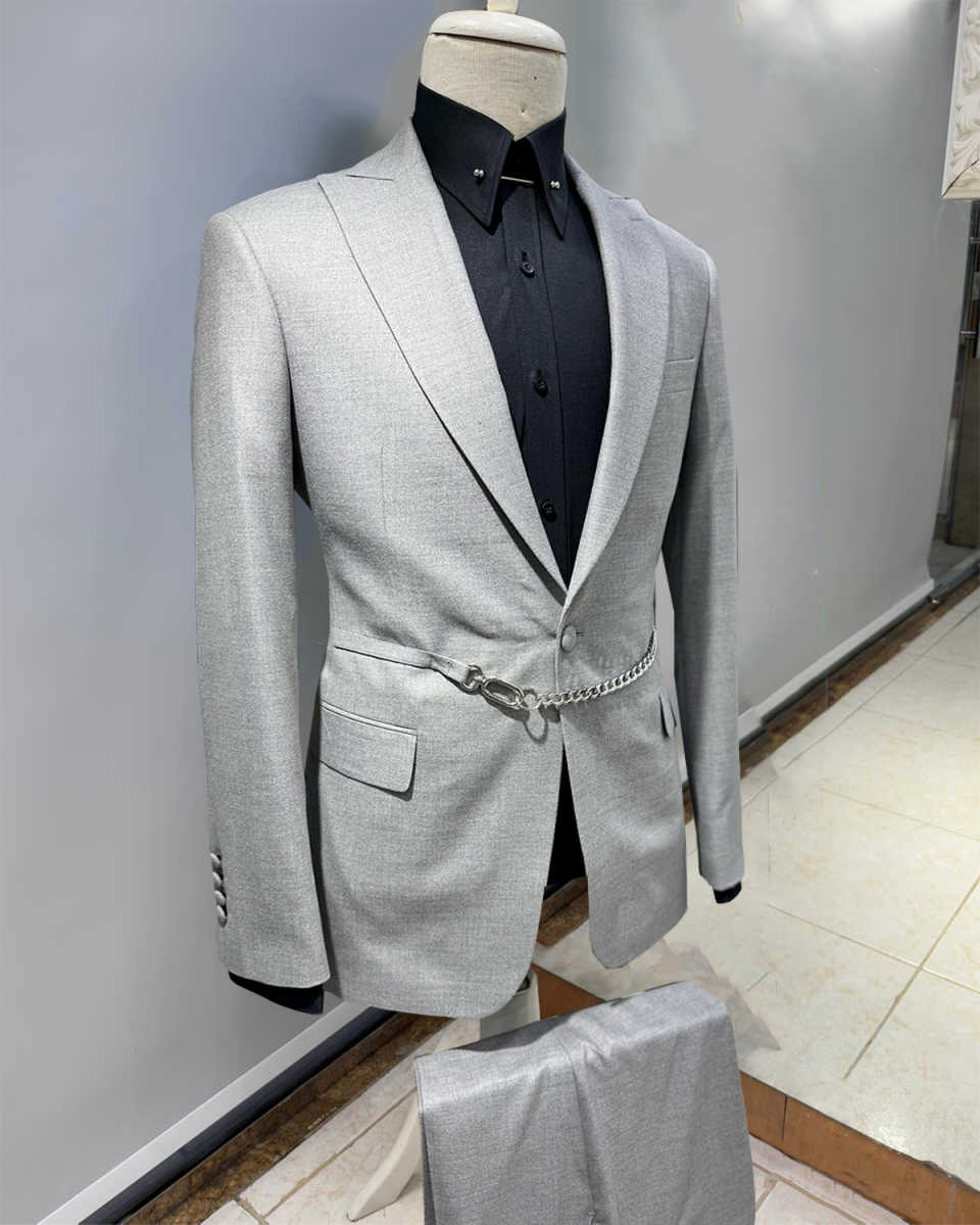 カジュアルメンズスーツ 3 ピースジャケットパンツピークドラ - Men'S Formal Wear No Suit のレビューと価格