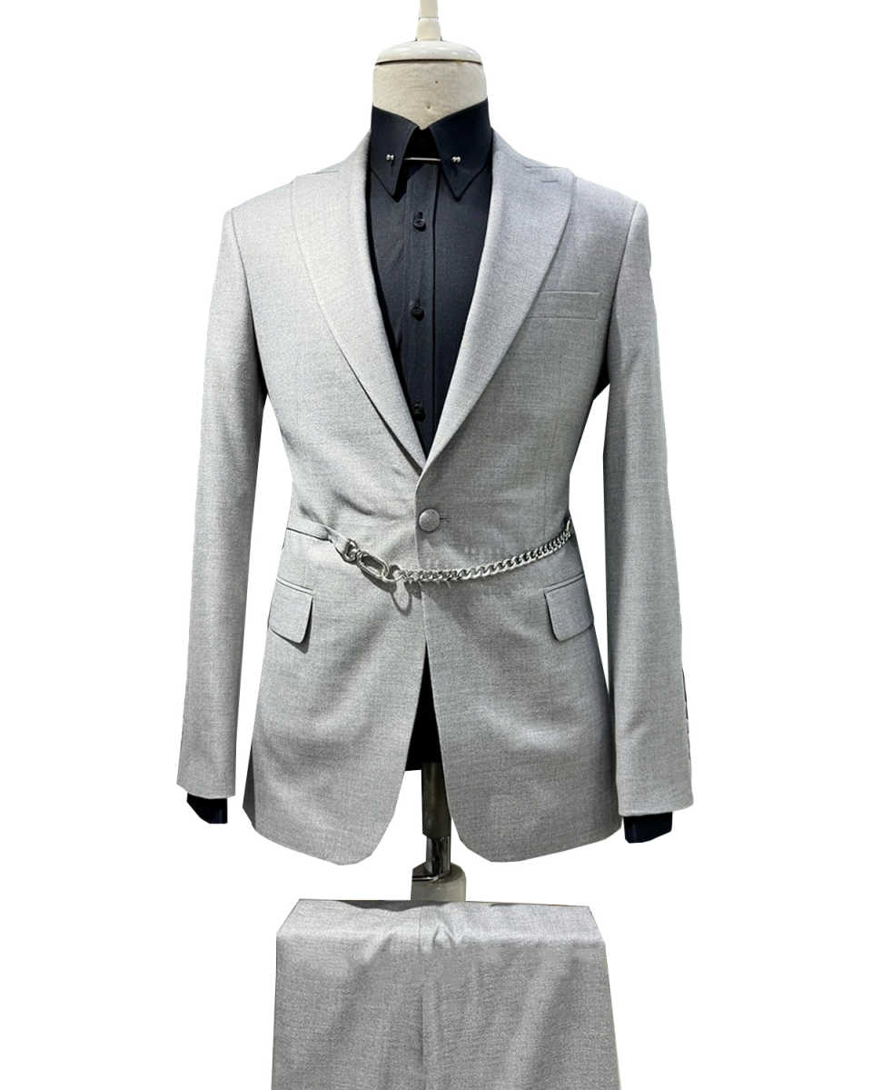 カジュアルメンズスーツ 3 ピースジャケットパンツピークドラ - Men'S Formal Wear No Suit のレビューと価格