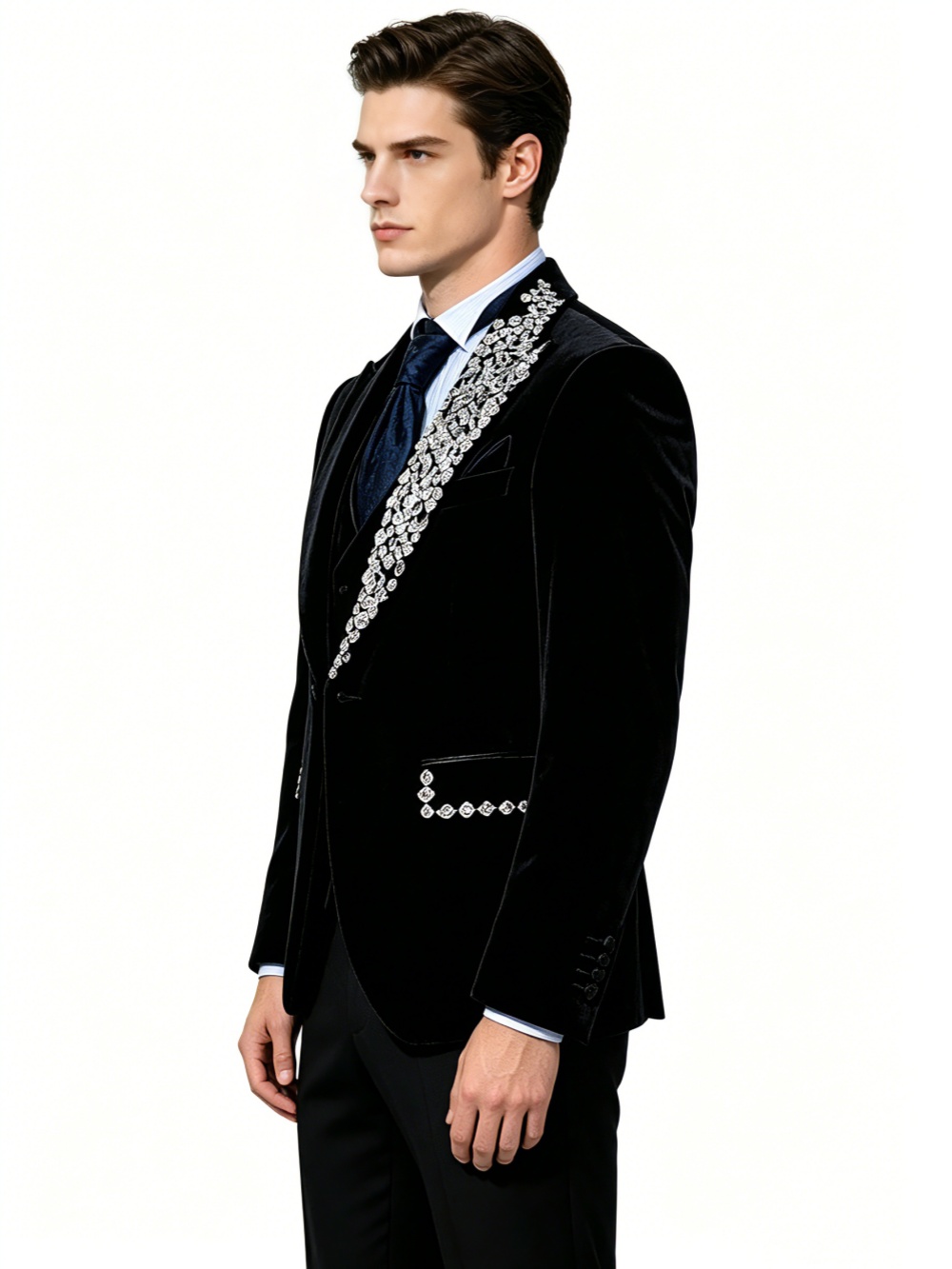 フォーマルウェディングタキシードベルベット2ピースセットプラ - Men'S Formal Wear No Suit のレビューと価格