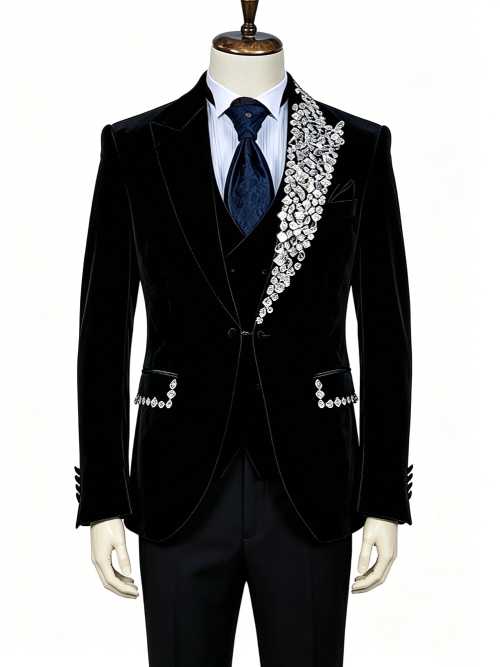 フォーマルウェディングタキシードベルベット2ピースセットプラ - Men'S Formal Wear No Suit のレビューと価格