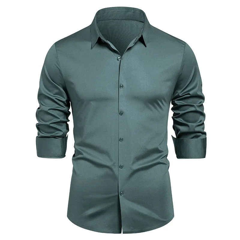 高級フォーマルワークシャツ メンズ 春秋 長袖 伸縮性シャツ - Mens Formal のレビューと価格