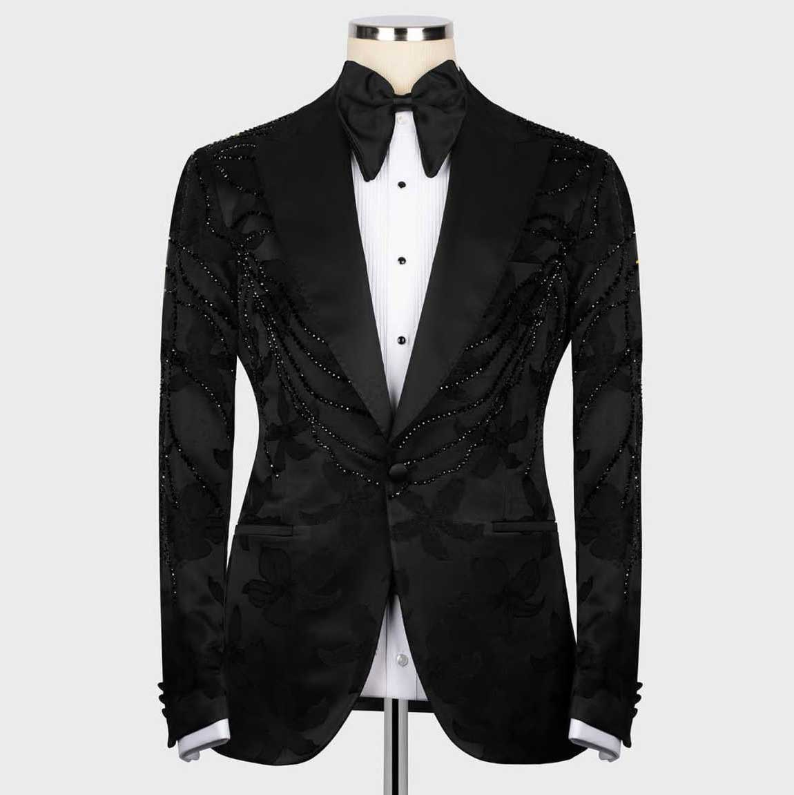 パーティースーツファッションショー結婚式男性スーツクリスタル - Men'S Formal Wear No Suit のレビューと価格