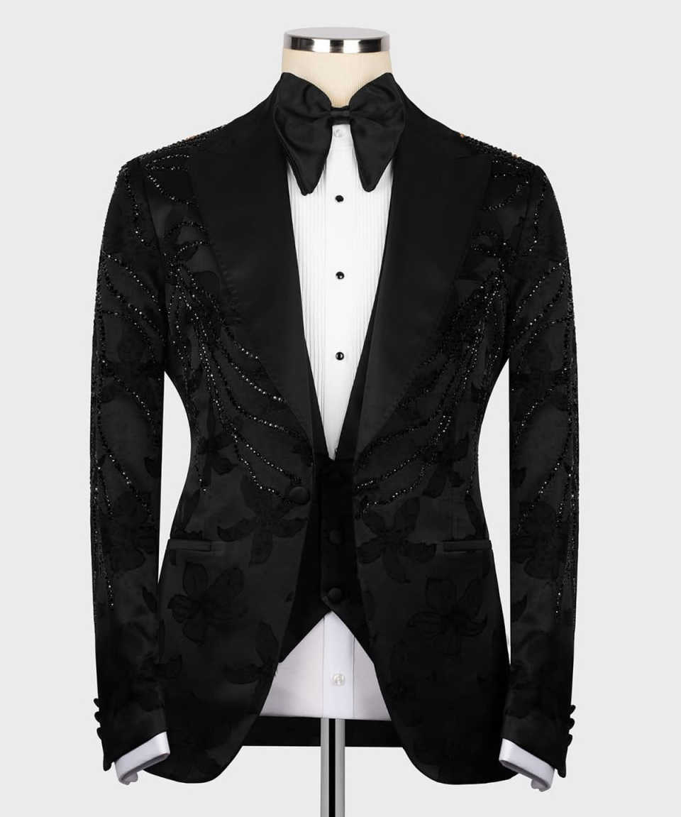 パーティースーツファッションショー結婚式男性スーツクリスタル - Men'S Formal Wear No Suit のレビューと価格