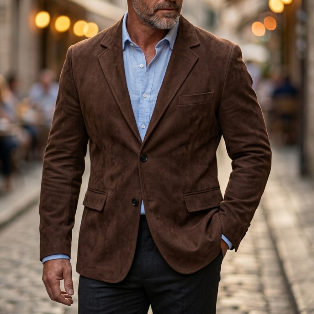 メンズヴィンテージスマートカジュアルスエードブレザージャケッ - Men'S Vintage Formal Wear のレビューと価格