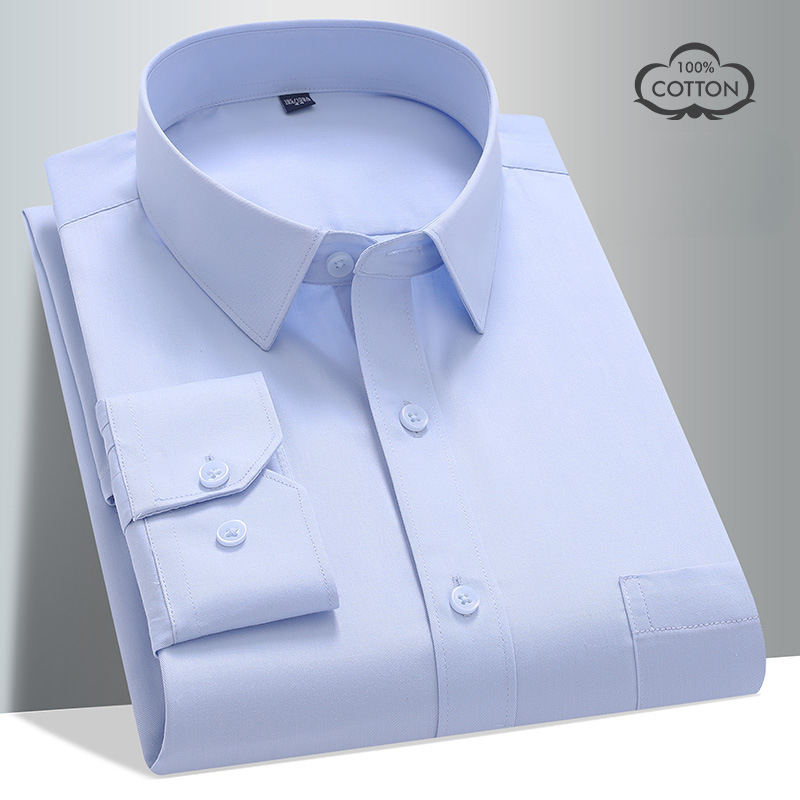 8XL 100%綿 長袖シャツ メンズ フォーマル オフィス - Men Formal Office Wear Shirts のレビューと価格