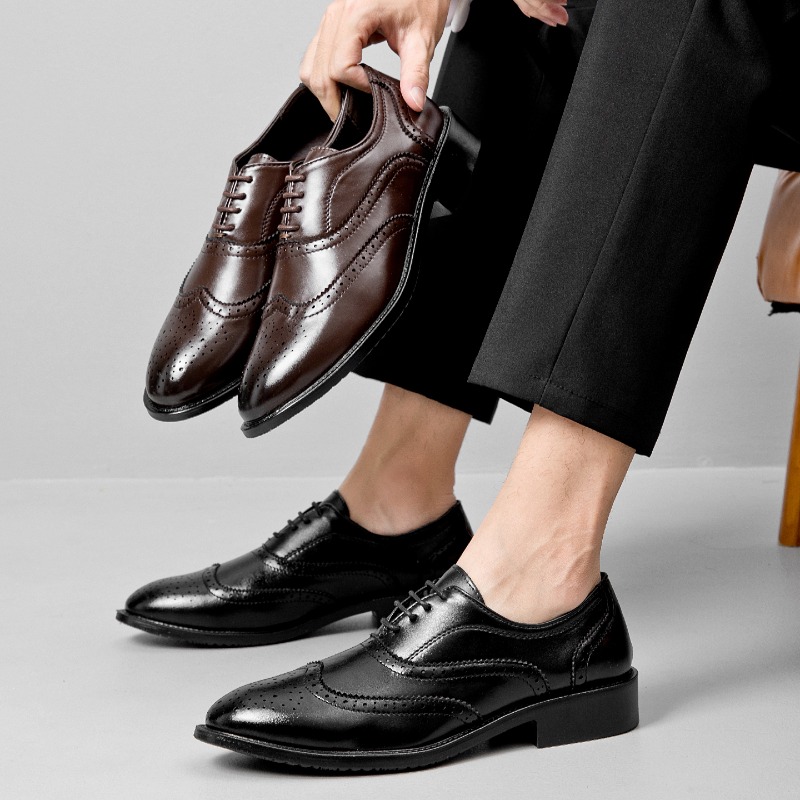 フォーマルレザーシューズ クラシックメンズスタイル スリッポ - Men'S Formal Office Wear Shoes のレビューと価格