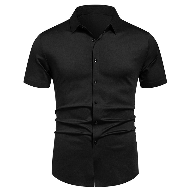 アイロン不要ビジネスシャツメンズ夏無地半袖フォーマルワークシ - Mens Formal のレビューと価格