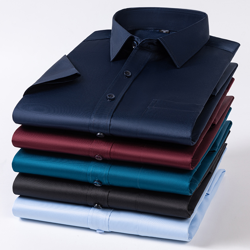 プラスサイズ 7XL 夏用 メンズドレスシャツ カジュアル  - Men Formal Office Wear Shirts のレビューと価格