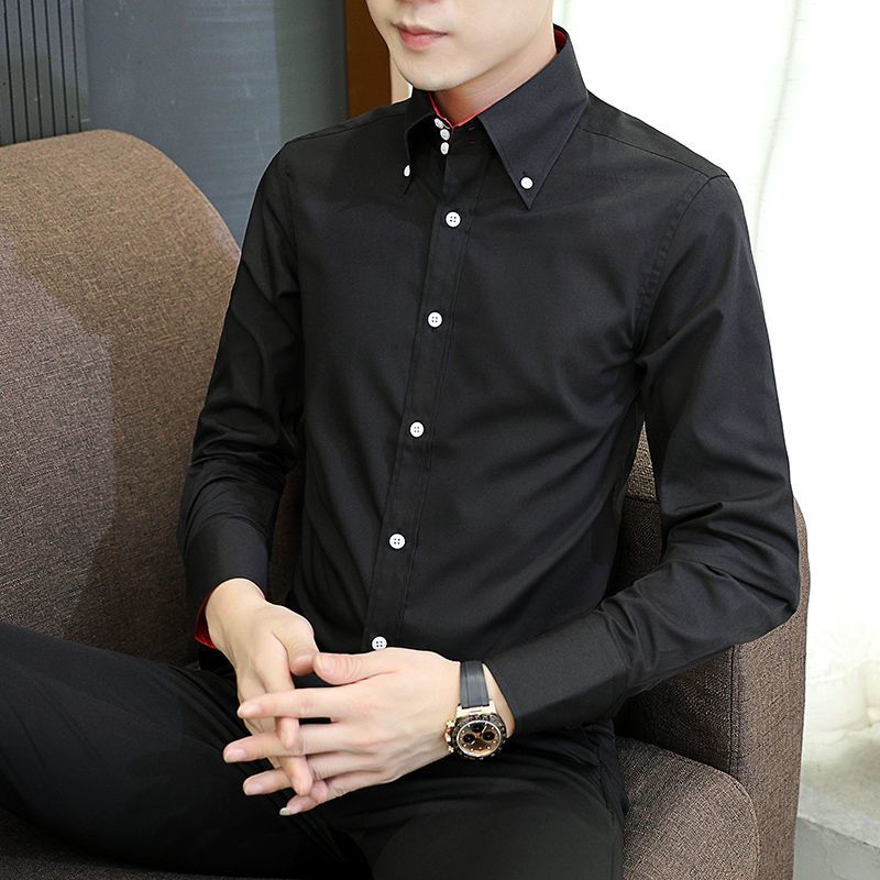 春秋メンズエグゼクティブシャツ韓国フィット、パーマネントプレ - Men Formal Office Wear Shirts のレビューと価格