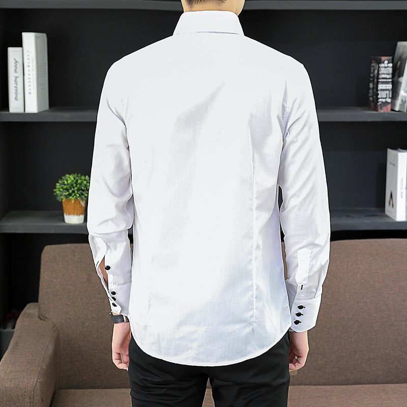 春秋メンズエグゼクティブシャツ韓国フィット、パーマネントプレ - Men Formal Office Wear Shirts のレビューと価格