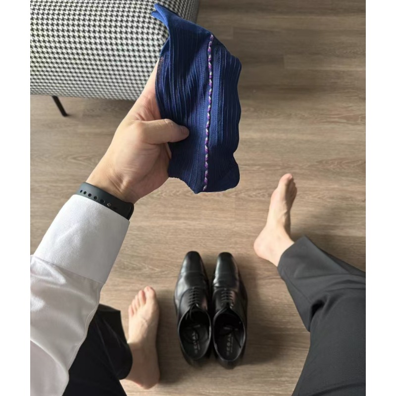 男性用ドレスソックス ブルー ブラック フォーマルウェア シ - Men'S Vintage Formal Wear のレビューと価格