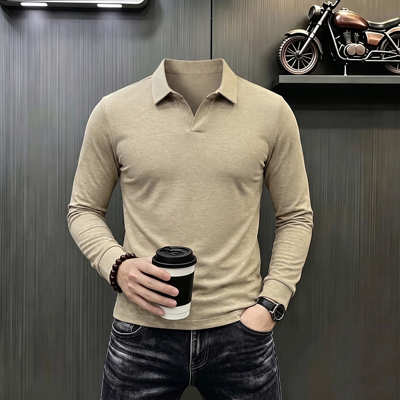 メンズビジネスカジュアル長袖Tシャツ春秋快適通気性作業服トッ - Mens Formal のレビューと価格