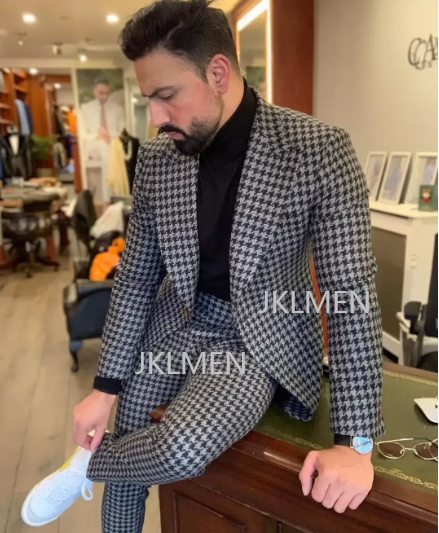 千鳥格子のメンズスーツ,ヴィンテージの結婚式の服,ストライプ - Men'S Vintage Formal Wear のレビューと価格