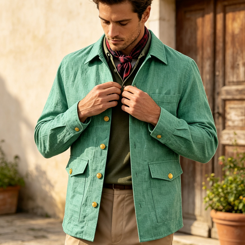 ヴィンテージメンズリネンジャケット、ラペルカラー、ゴールドボ - Men'S Vintage Formal Wear のレビューと価格